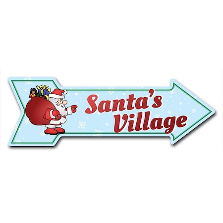 Santas Village Arrow Decal Funny Home Decor 18in Wide